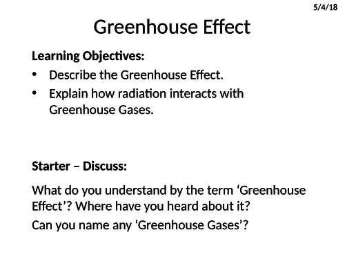 GCSE chemsitry unit 9, green house effect.