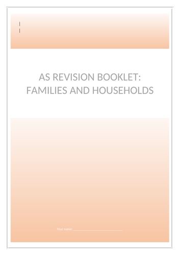 Families and Households Sociology AQA revision guide and workbook