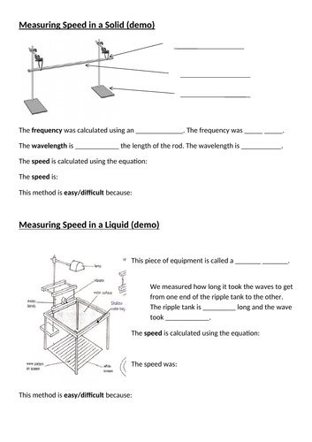 Measuring Wave Speed For Low Ability Core Practical Teaching Resources