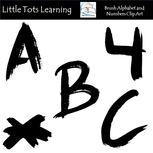 Alphabet and Numbers Clip Art - Black Alphabet and Numbers Clip Art