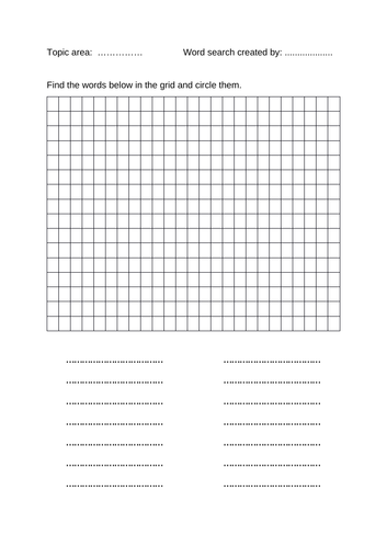 word search template by micione teaching resources