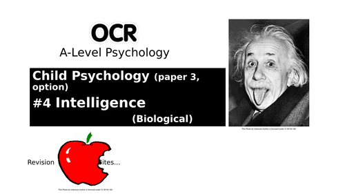 OCR A-Level Psychology. Revision Bites. Child Psychology #4 Intelligence (paper 3, option)