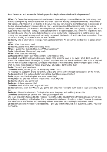 IGCSE View from the bridge extract question