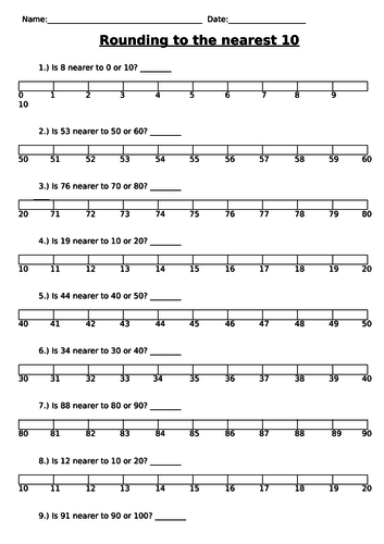 Rounding to the nearest 10 | Teaching Resources