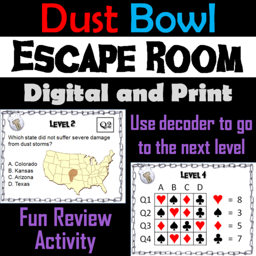 Dust Bowl: Escape Room - Social Studies (Great Depression Unit)