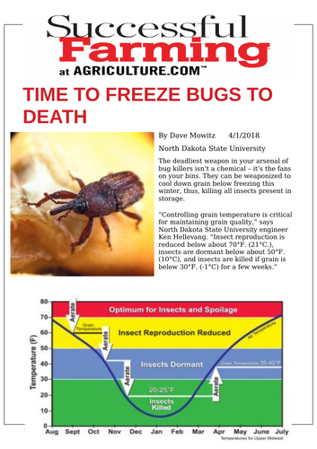 Ezine article - Time to freeze bugs to death