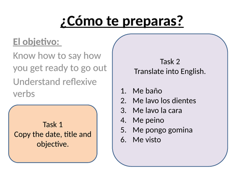 Como te preparas? 2 - Reflexive verbs