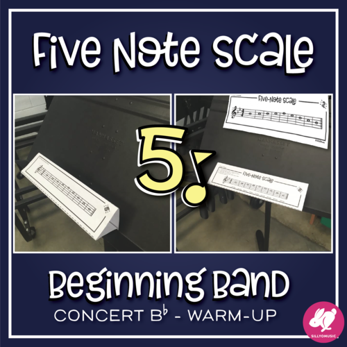 5Note Scale WarmUp 3D Foldable for Beginning Band (Concert Bb
