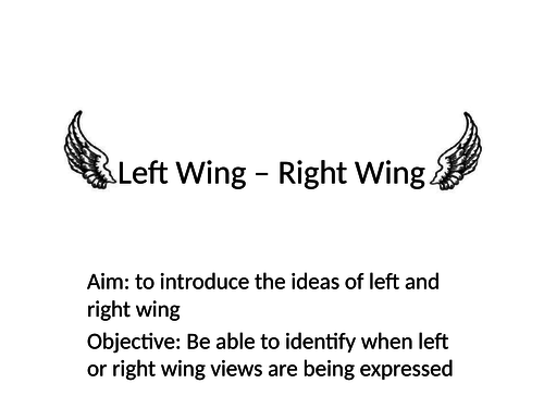 Left wing and Right wing in politics and the media