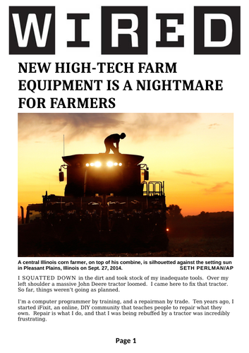Ezine article - New high-tech farm equipment is a nightmare for farmers