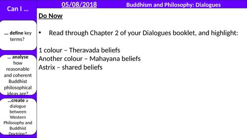 Dialogue between Buddhism and Philosophy Lesson 2 (AQA RE A Level) - faith and reason