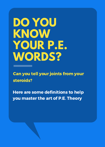 Edexcel GCSE 9-1 PE Theory key terms