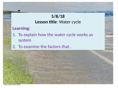 Water cycle – A level