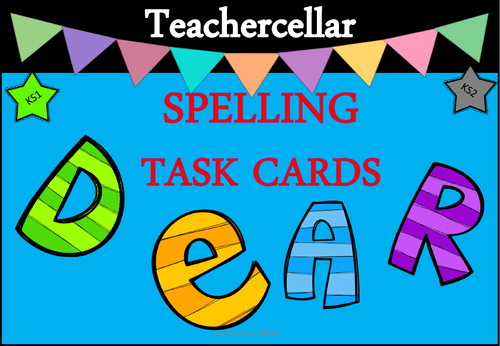 Spelling Task Activity Cards KS1 and KS2