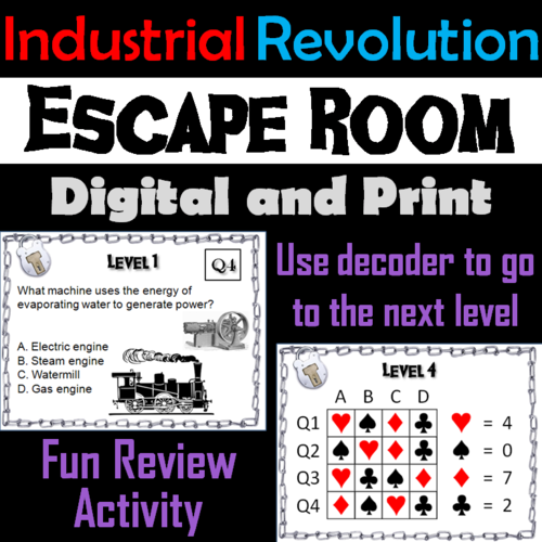 Industrial Revolution: Escape Room - Social Studies