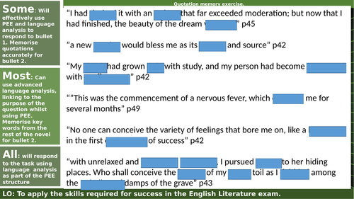 Frankenstein: dangerous knowledge