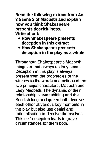 theme of deception in macbeth essay