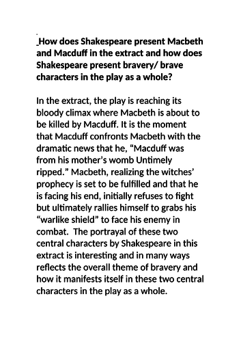 brave macbeth essay