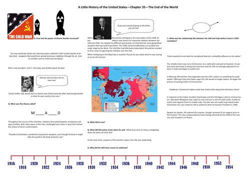 9-1- Worksheet to support J.W. Davidson's 'A Little History of the United States'Chapter 35