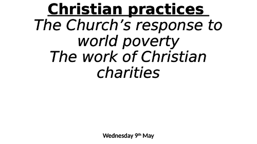 AQA GCSE Religious Studies A REVISION: Christian practices (Christian response to suffering )