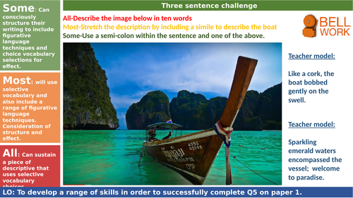 Language paper 1 Question 5 creative writing: paradise