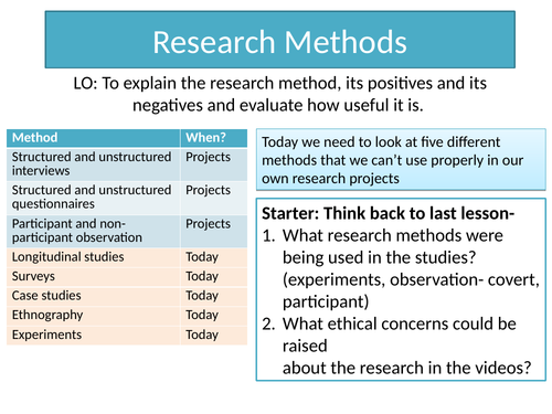 sociology research methods project