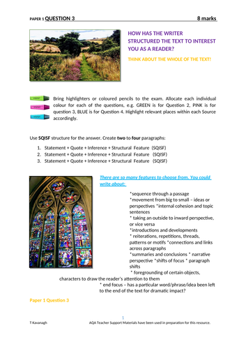 GCSE English Language (AQA) Exam Revision: Paper 1 Guide on how to answer Questions 2-4