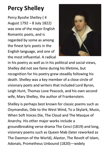 Percy Shelley Handout