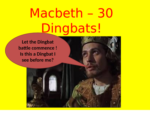 Macbeth - 30 Fun but useful Dingbats to aid GCSE revision ...