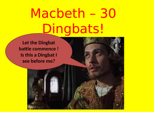Macbeth - 30 Fun & useful Dingbats to aid GCSE! Extra ones added ! Inspector/Poetry/Jekyll