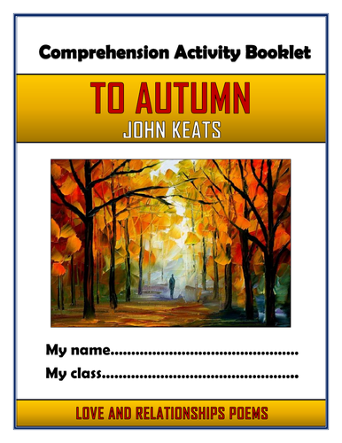 To Autumn - John Keats - Comprehension Activities Booklet!