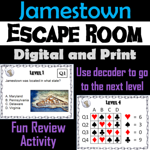 Jamestown: Escape Room - Social Studies