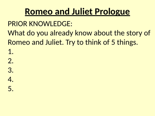 Romeo and Juliet Act 1 Scene 1 - lesson and resources