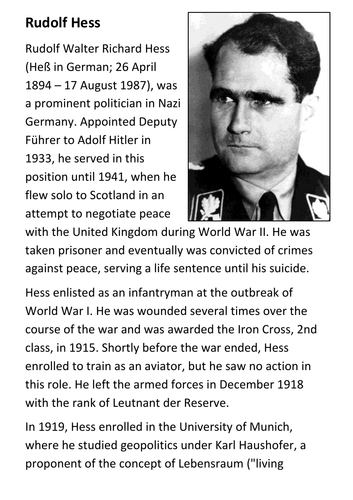 Rudolf Hess Handout