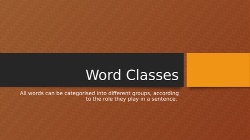 Word Classes