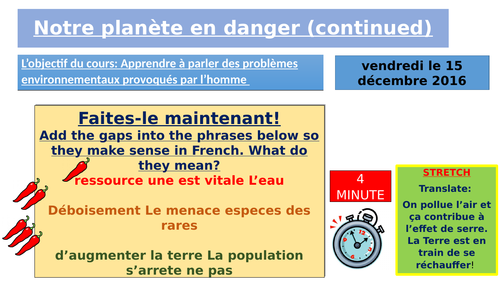 La planète en danger AQA GCSE Higher (2) - Authentic Resources!