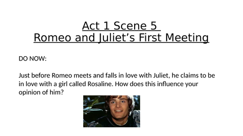 Act 1 Scene 5 Romeo and Juliet's First Meeting