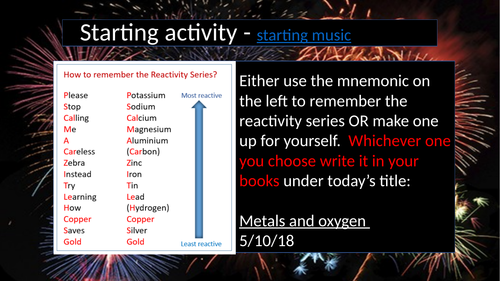 Metals and oxygen AQA activate KS3 chemistry 6.2.4 suitable for non specialists