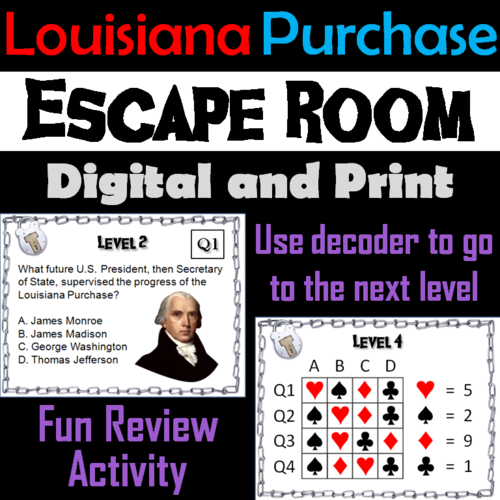 Louisiana Purchase: Escape Room - Social Studies