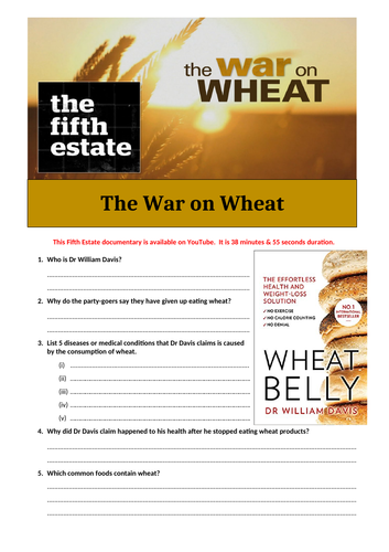 The War on Wheat video worksheet