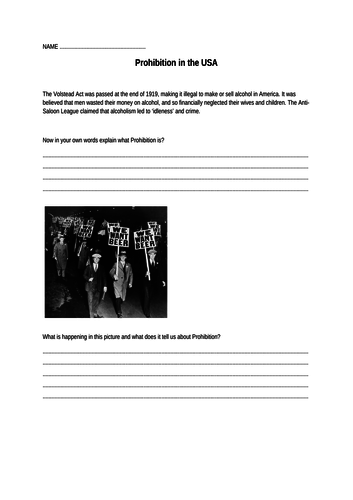 The Rise And Fall Of Prohibition Worksheet Answers