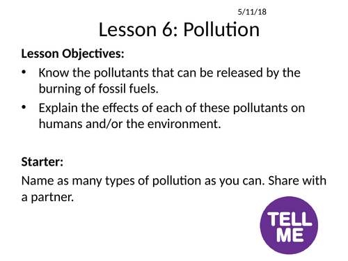 GCSE chemistry topic 9 pollution from fossil fuels