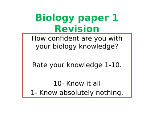 AQA Biology 1-9 Paper 1 Knowledge quiz
