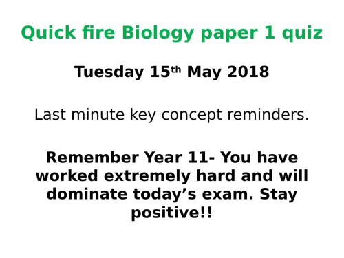 AQA Biology 1-9 Paper 1 Quiz