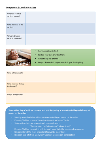 EDUQAS Jewish Practices revision/component 3