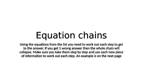 AQA Equation chains