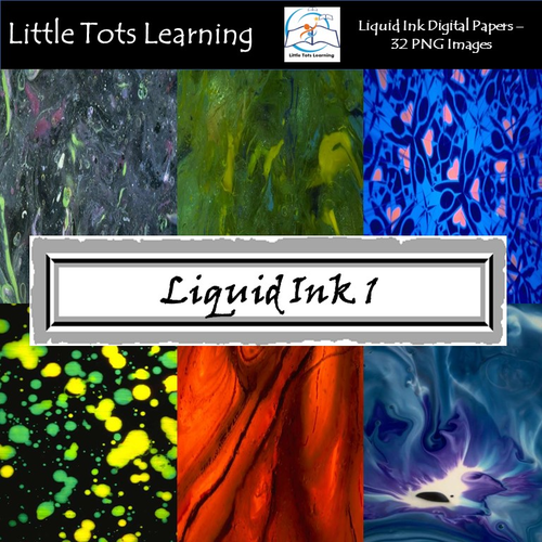 Liquid Ink Digital Papers - Liquid Ink Backgrounds - Set 1