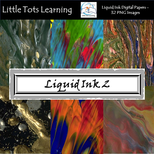 Liquid Ink Digital Papers - Liquid Ink Backgrounds - Set 2
