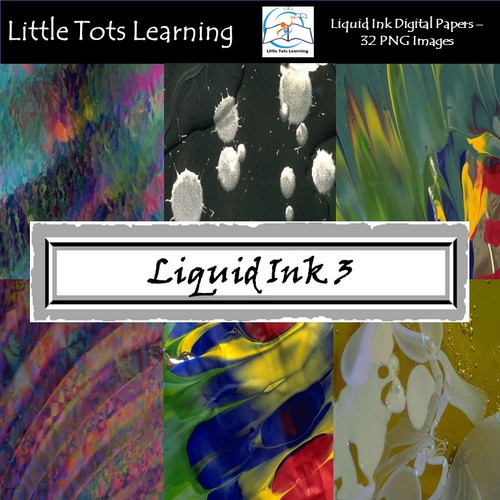 Liquid Ink Digital Papers - Liquid Ink Backgrounds - Set 3