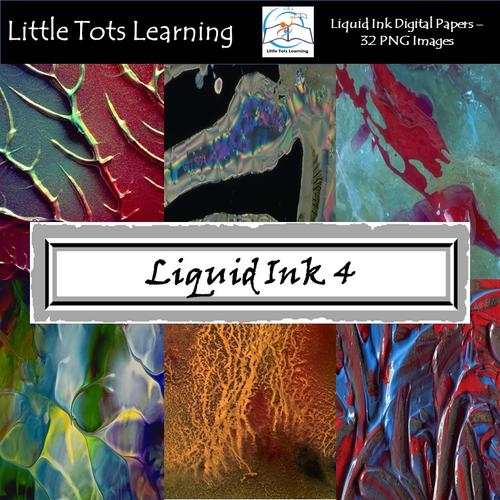 Liquid Ink Digital Papers - Liquid Ink Backgrounds - Set 4